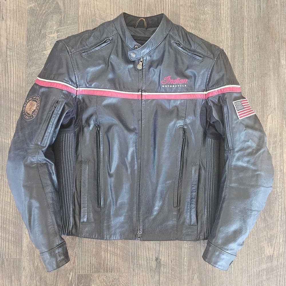 Black Indian Motorcycle Leather Jacket